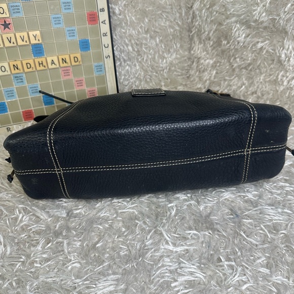 Dooney and Burke East West Slouch Black Pebbled Leather Hobo Bag - Picture 3 of 12